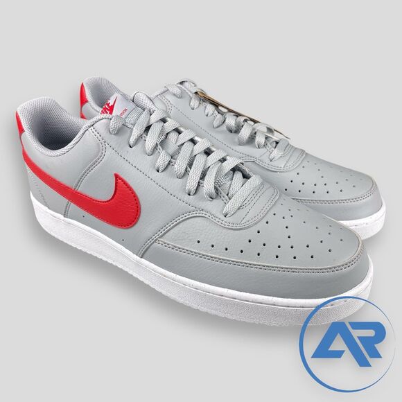 Nike Court Vision Next Nature Low Wolf Grey Red Men's Size 14 DH2987-004 - Picture 1 of 7